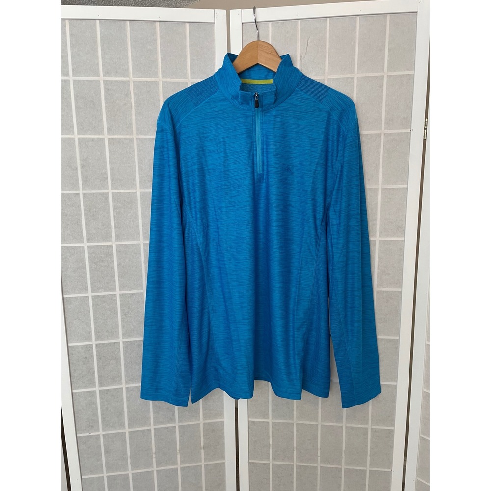 Tommy Bahama NEW Palm Coast IslandZone Half-Zip Pullover L Ocean Liner Blue Golf